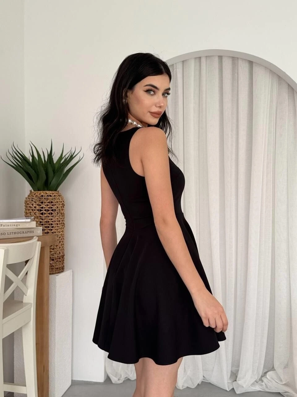 Cep Detaylı Elbise Siyah