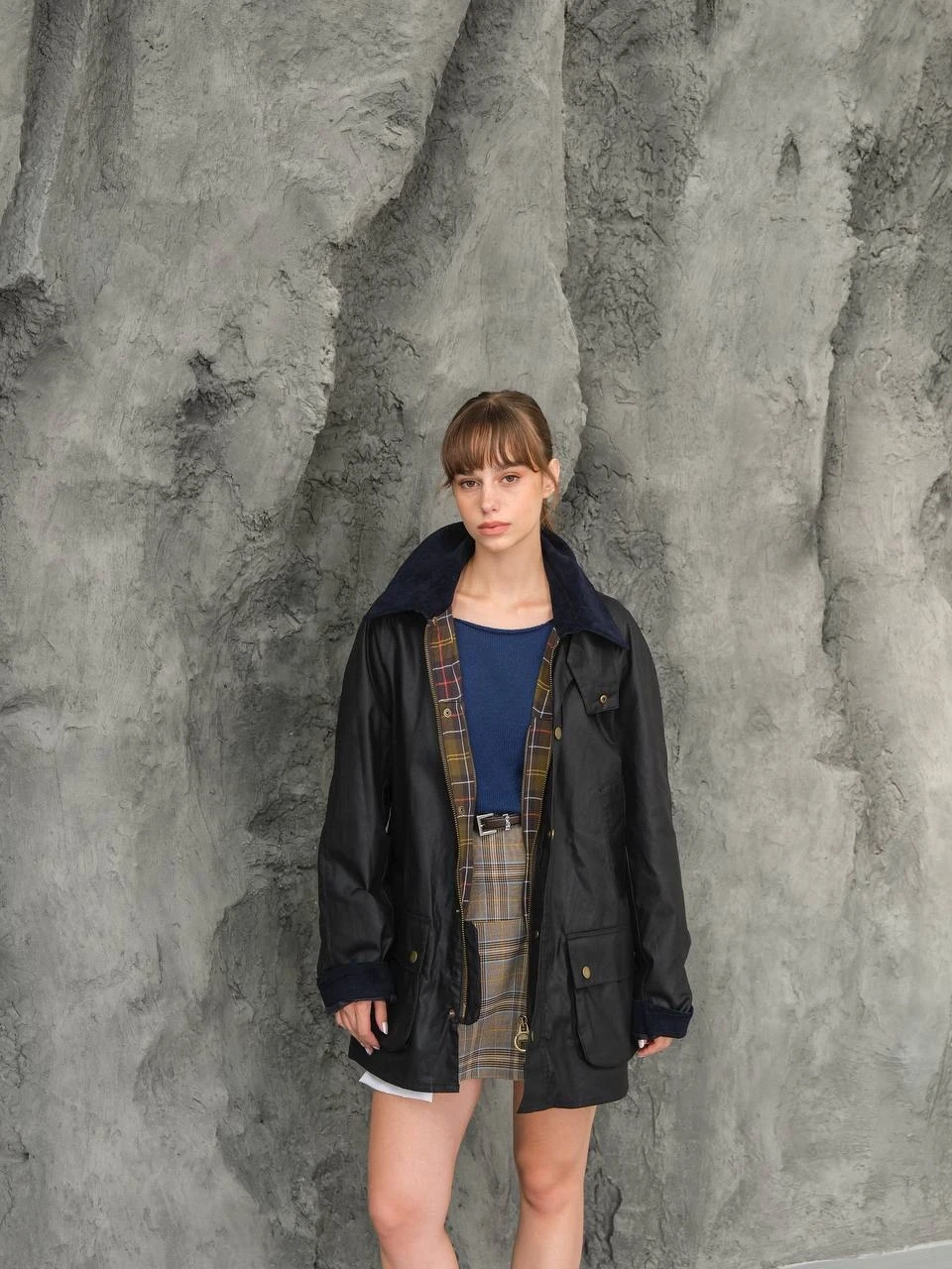 Cep ve Yaka Detay Tasarım Mont Siyah