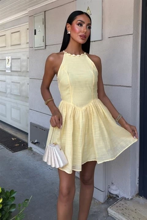 Galezzo Mini Elbise Sarı