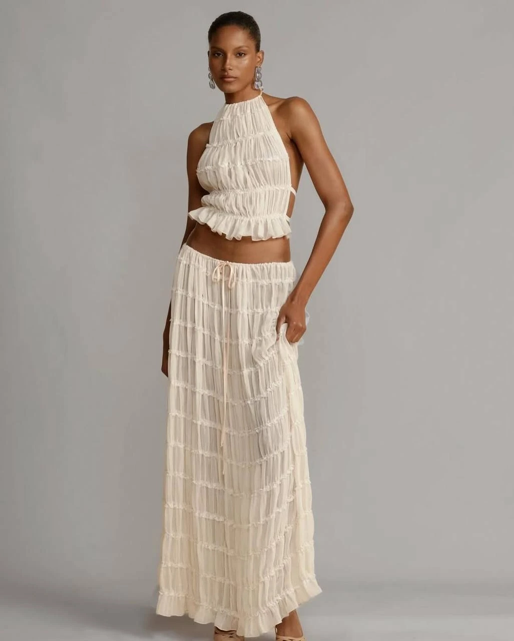 Gipeli Şifon Astarlı Büstiyer Etek Takım