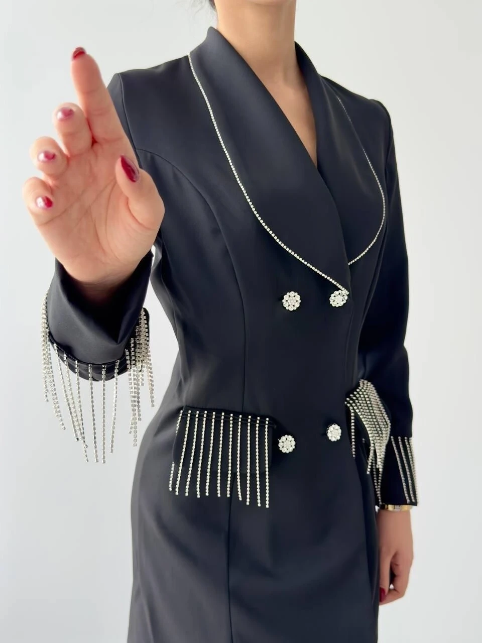 Girona Taşlı Ceket Elbise