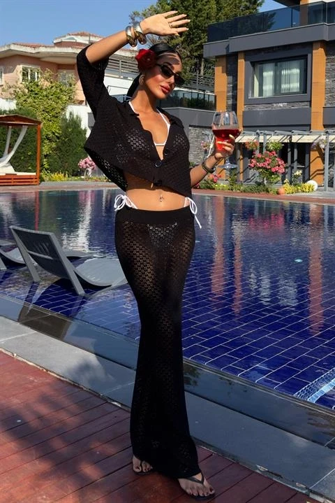 Jenny Ajurlu Etek Takım Siyah