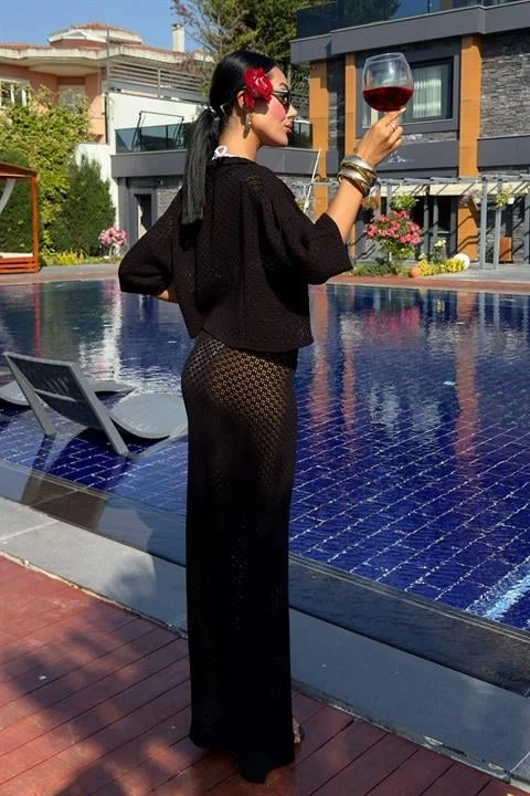 Jenny Ajurlu Etek Takım Siyah