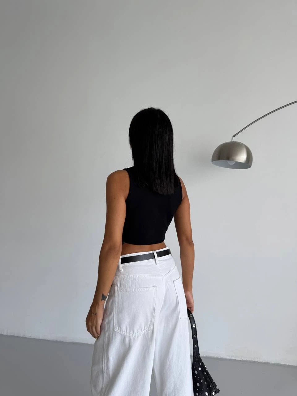 Kaşkorse Crop Bluz Siyah