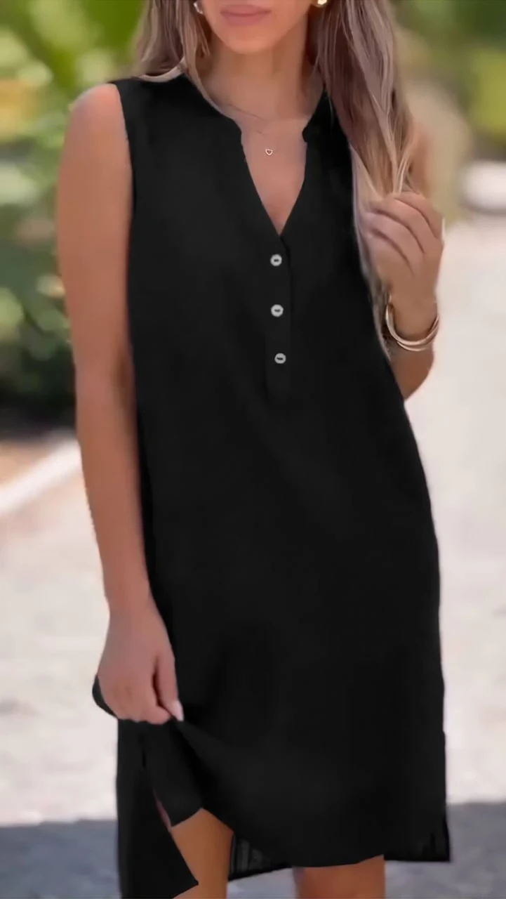 Modal Kumaş Cep Detaylı Elbise Siyah