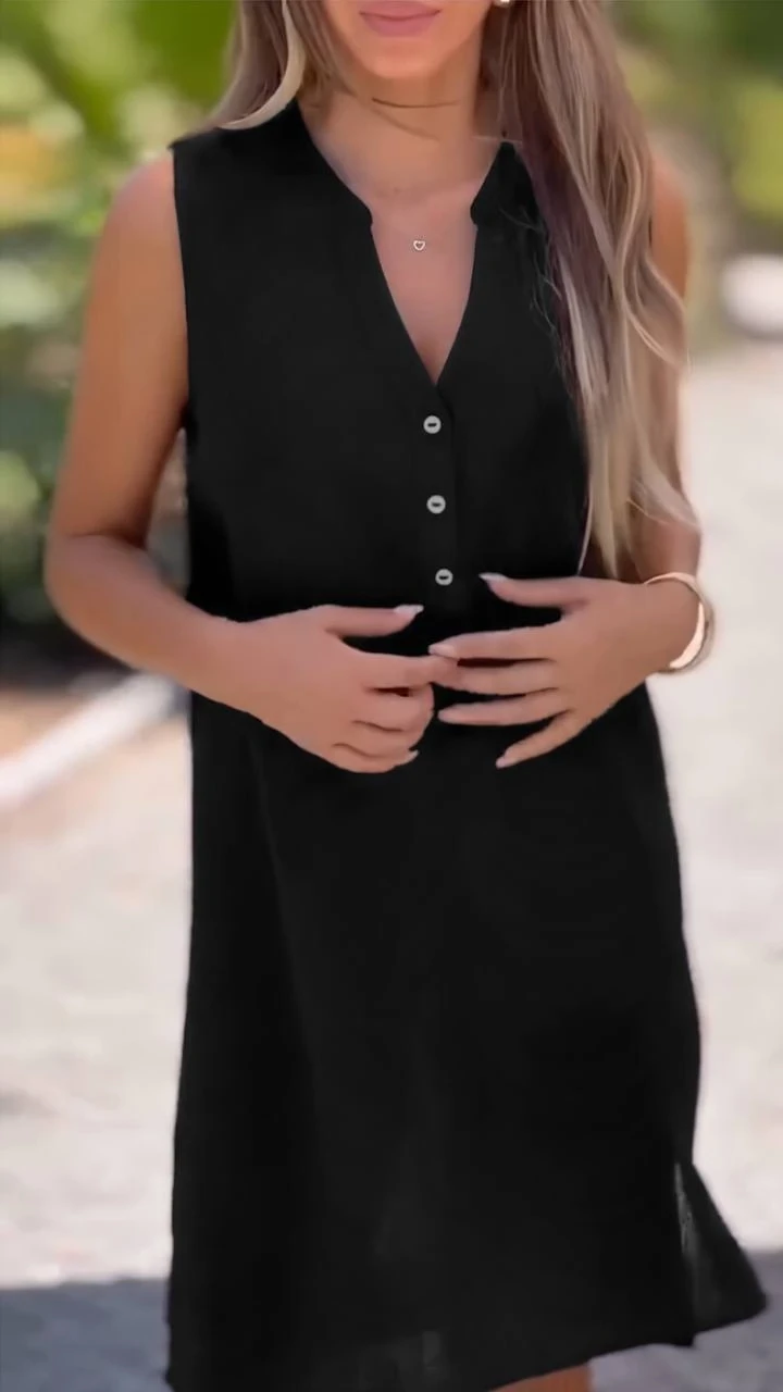 Modal Kumaş Cep Detaylı Elbise Siyah