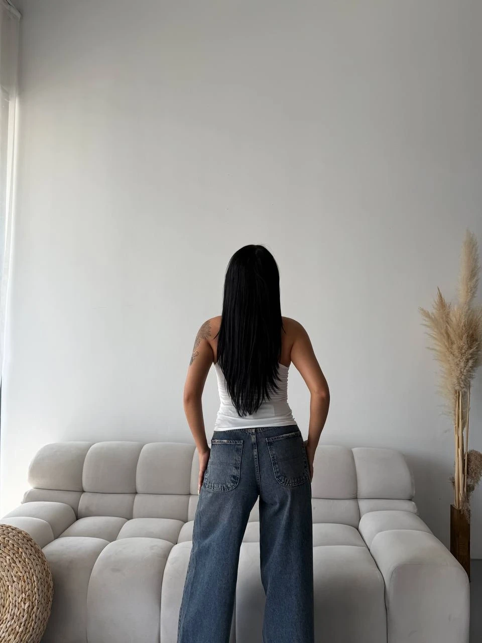 Omuz Detay Tasarım Bluz Beyaz