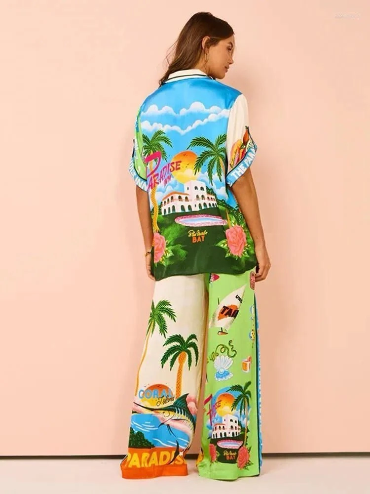 Paradise Desenli Takım İthal Hawai Kumas