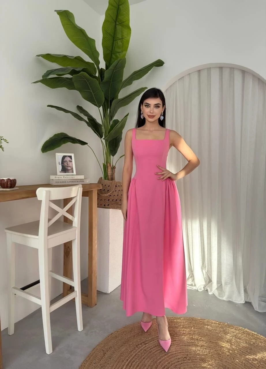 Piliseli Elbise Pembe