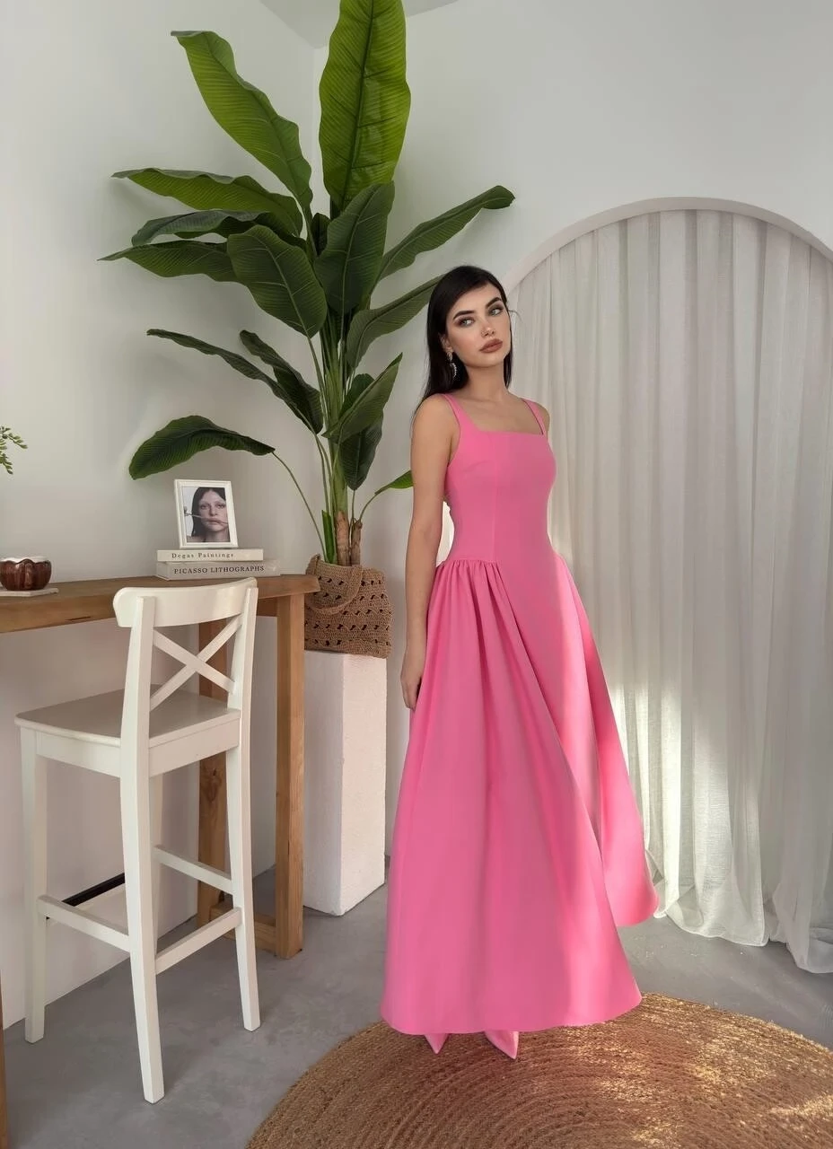 Piliseli Elbise Pembe