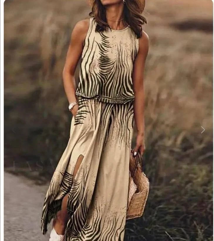 Süprem Kumaş Desenli Beli Lastikli Elbise