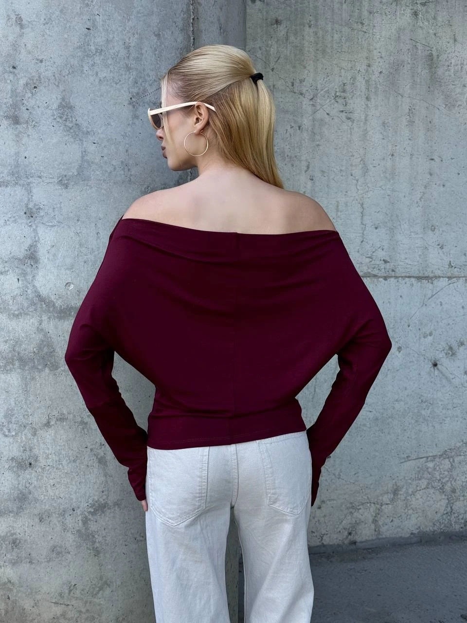 Asimetrik Detay Uzun Kol Bluz