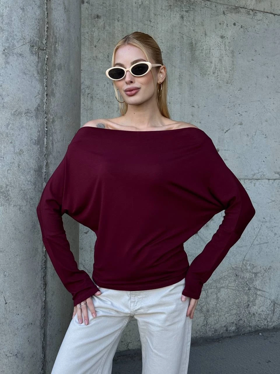 Asimetrik Detay Uzun Kol Bluz