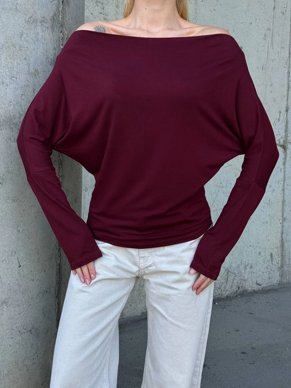 Asimetrik Detay Uzun Kol Bluz