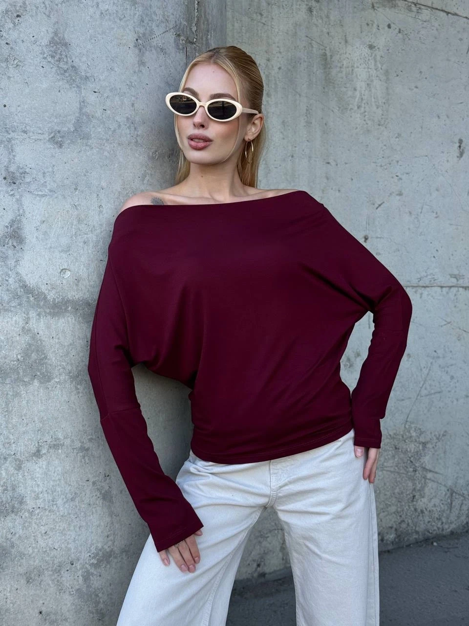 Asimetrik Detay Uzun Kol Bluz