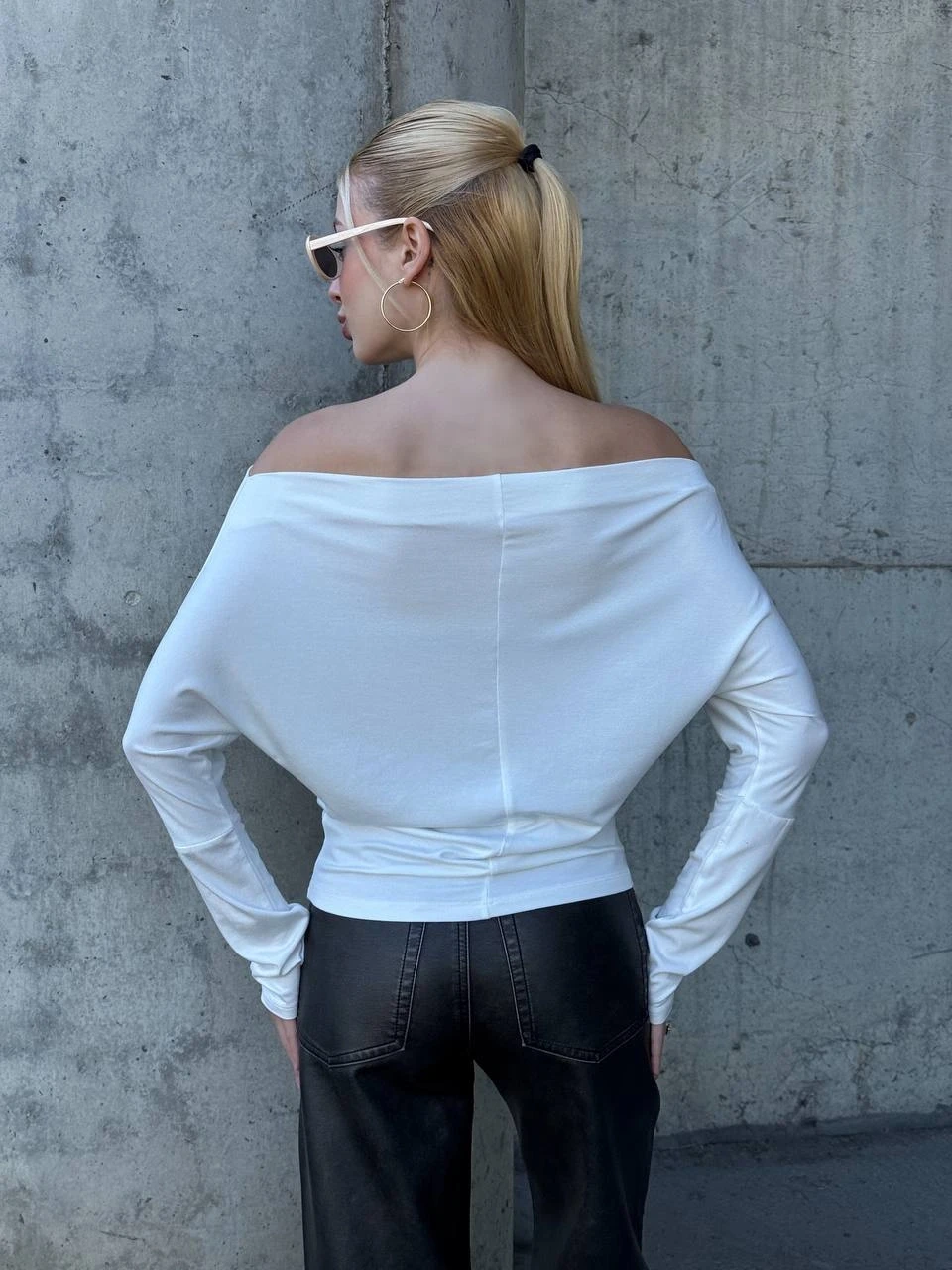 Asimetrik Detay Uzun Kol Bluz