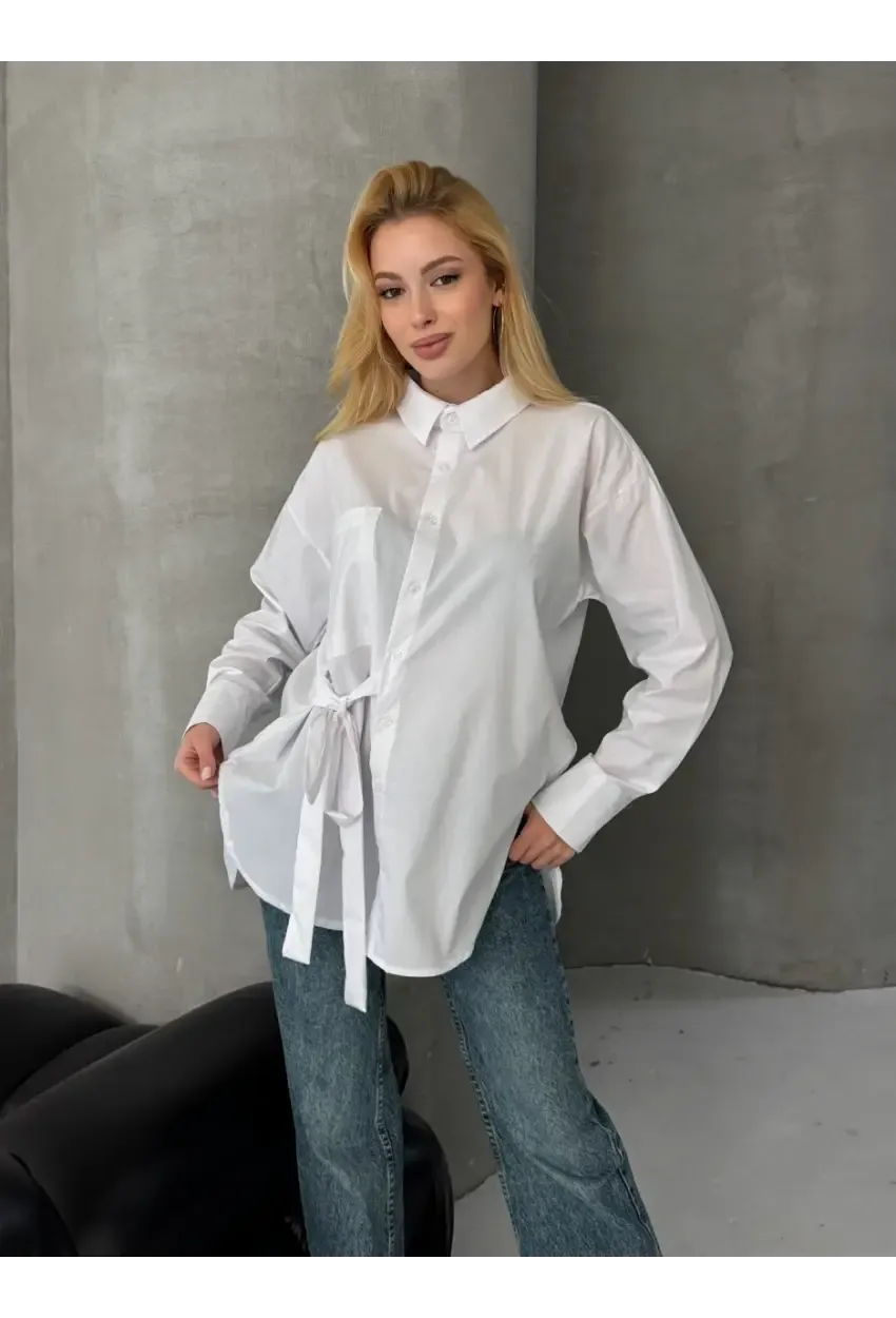 Bağlama Detay Oversize Gömlek