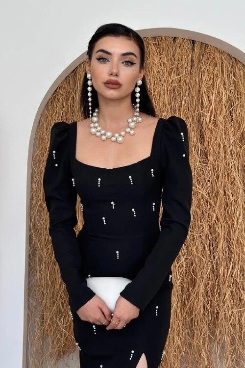 Boe İnci Detaylı Elbise