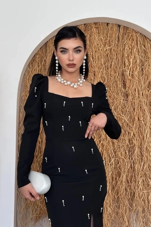 Boe İnci Detaylı Elbise