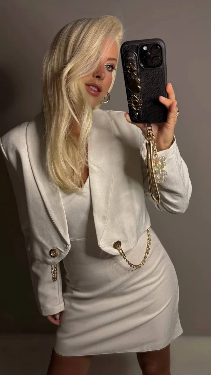 Ceketli Tasarım Elbise Takım