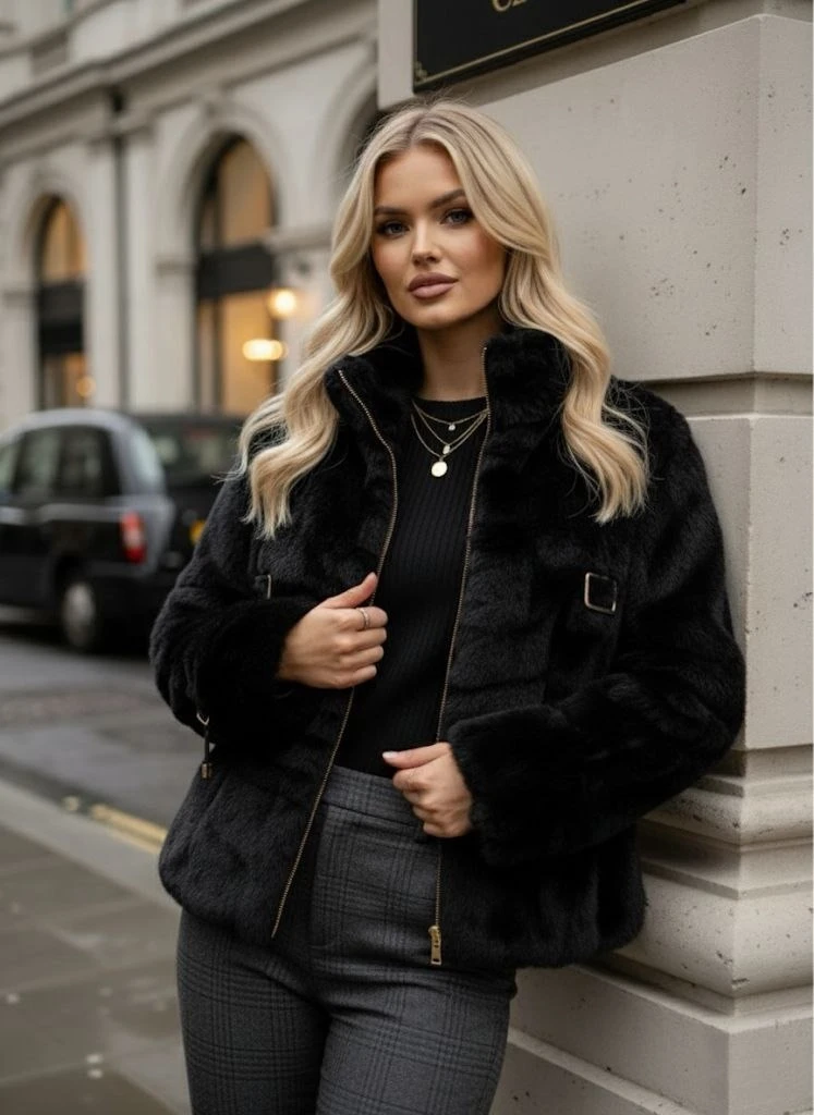 Cep Aksesuar Detay Kürk Mont