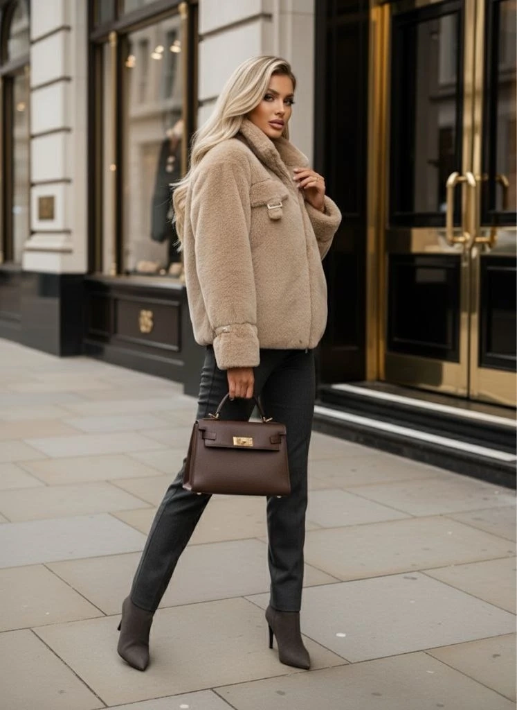 Cep Aksesuar Detay Kürk Mont