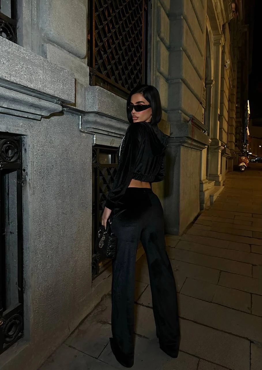 Kadife Taş Dizayn Eşofman Takım