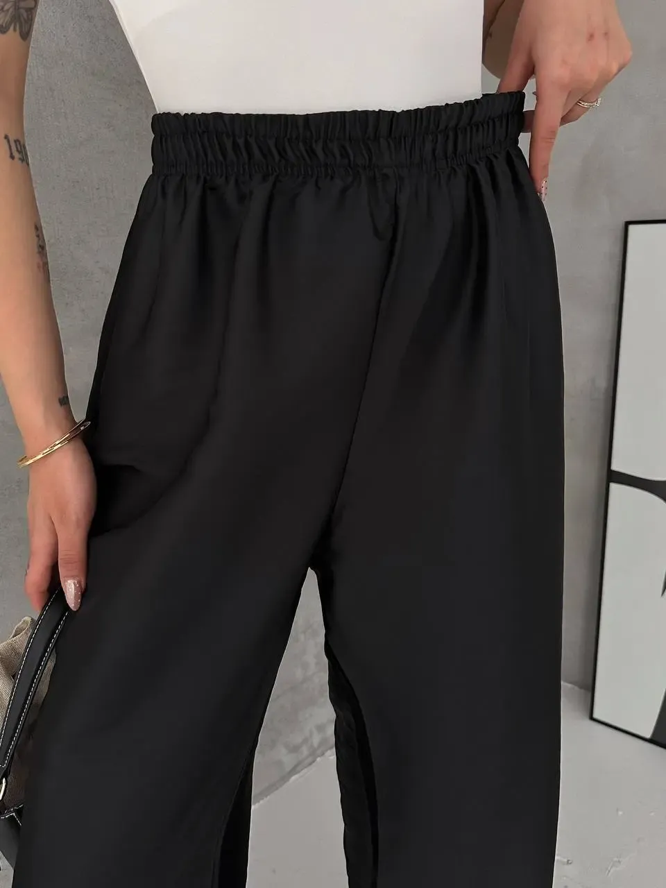 Kadın Şalvar Pantolon – Yüksek Bel Lastikli Bol Pantolon