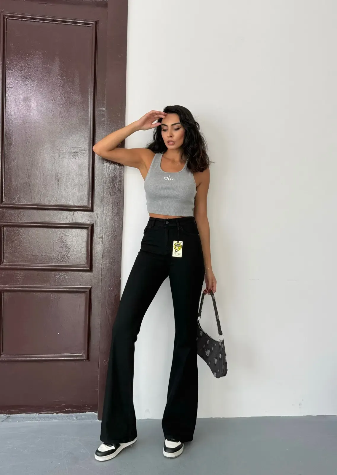 Likralı İspanyol Paça Flare Jeans