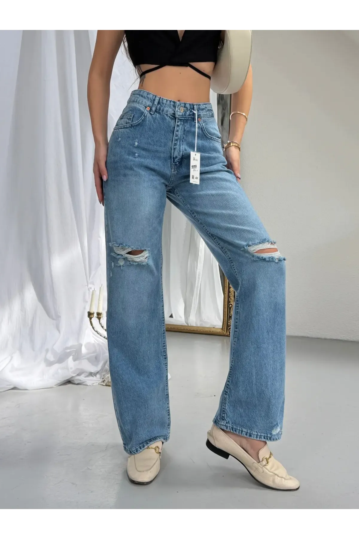Likrasız Straıght Fit jeans