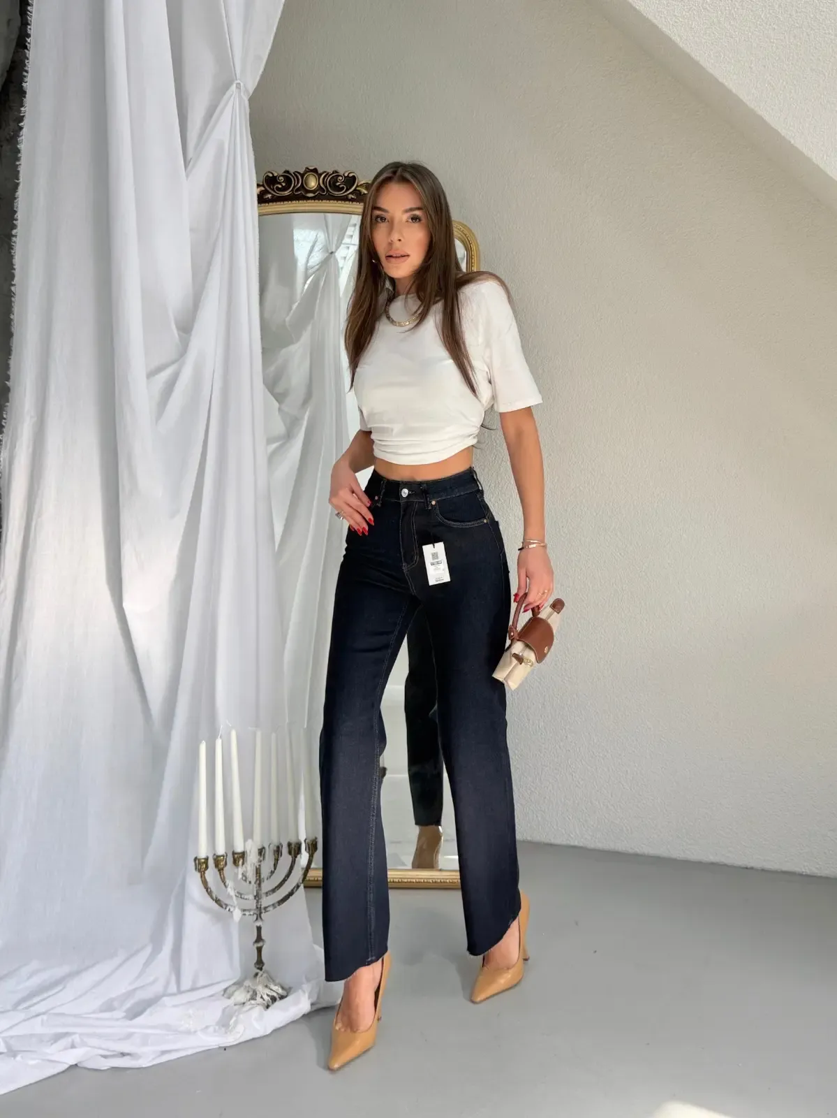 PUSH UP Likralı Flare Jeans