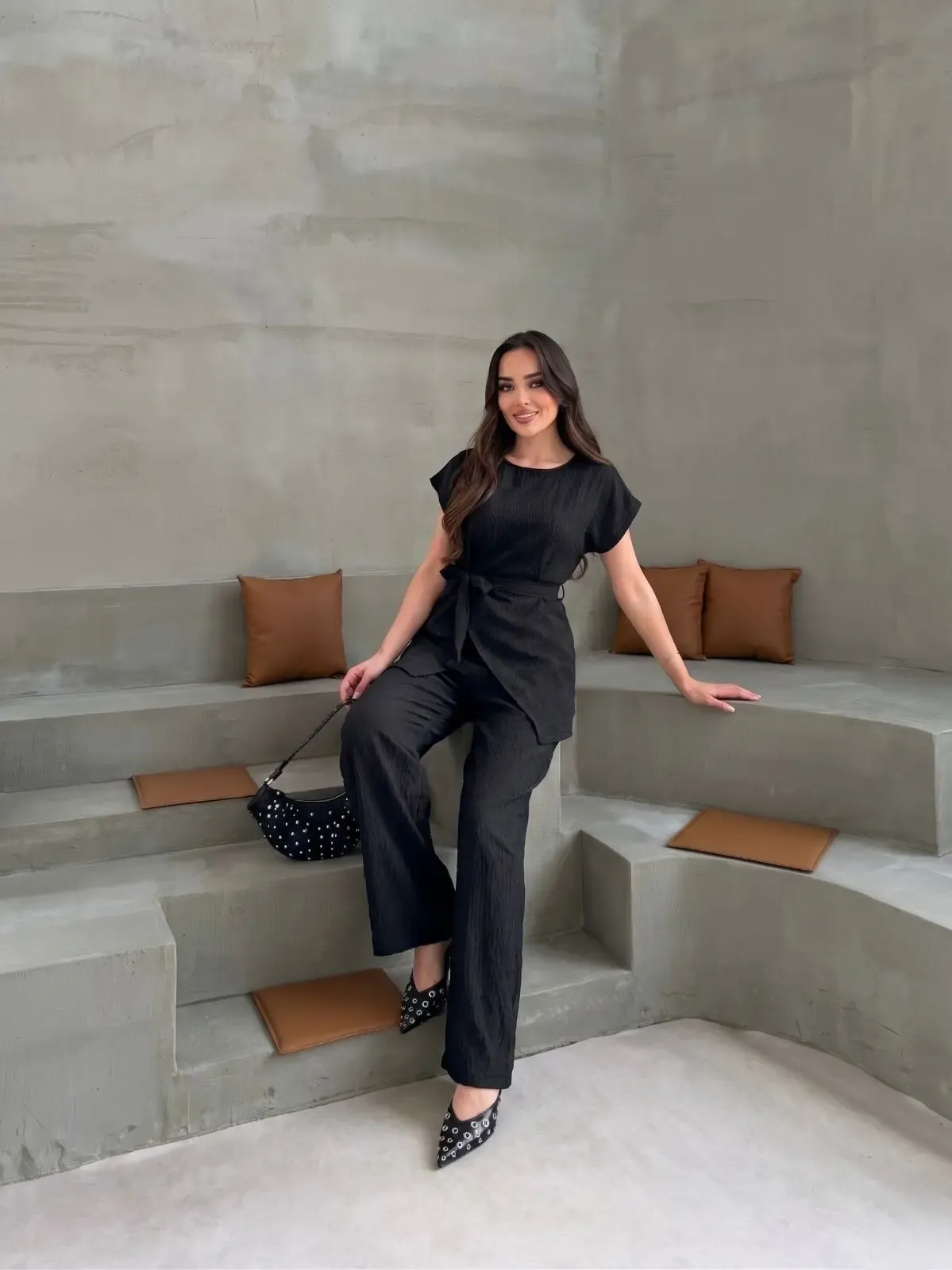 Siyah Yarım Kol Tarak Boşluğu Takım