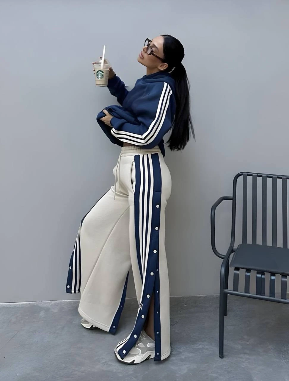 Skuba Kumaş Yanları Çıtçıtlı Takım Lacivert