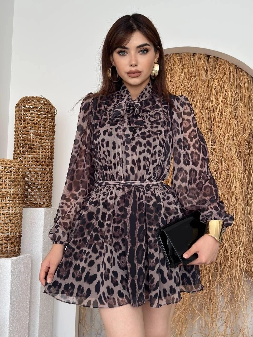 Tepa Fiyonk Detay Elbise