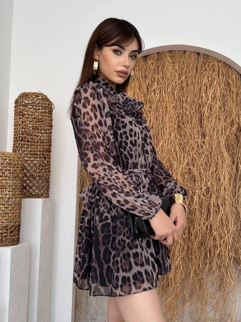 Tepa Fiyonk Detay Elbise