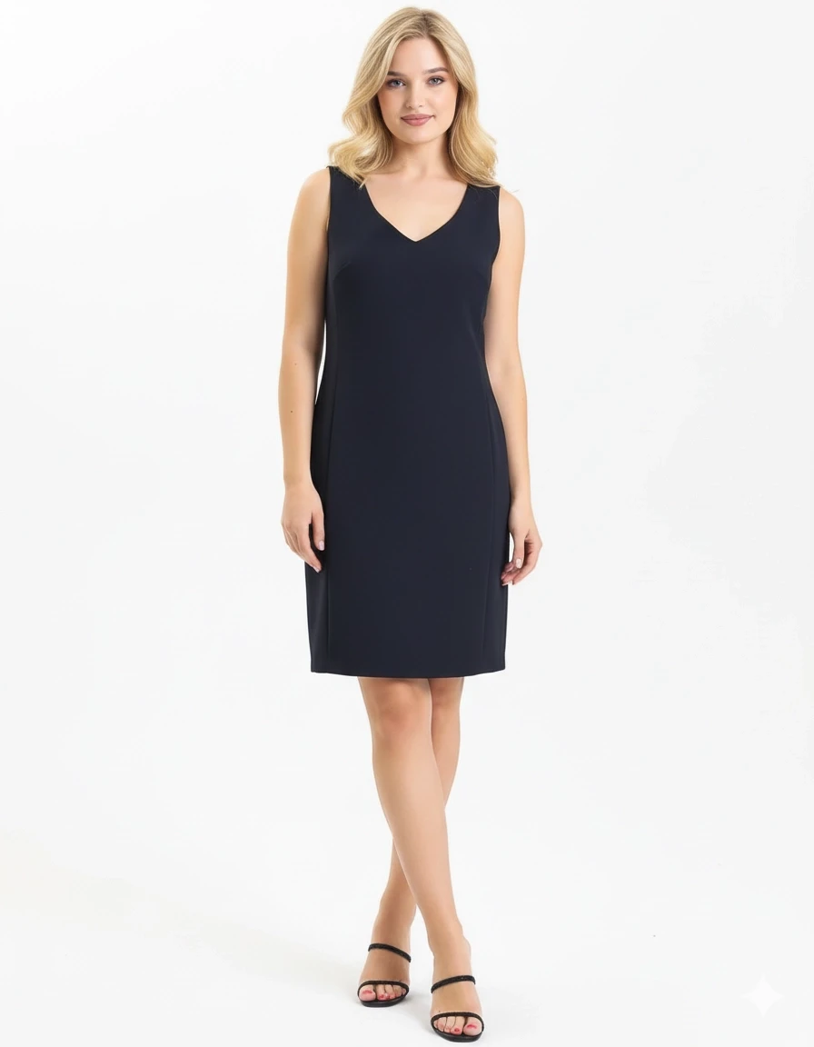 V Yaka Klasik Elbise