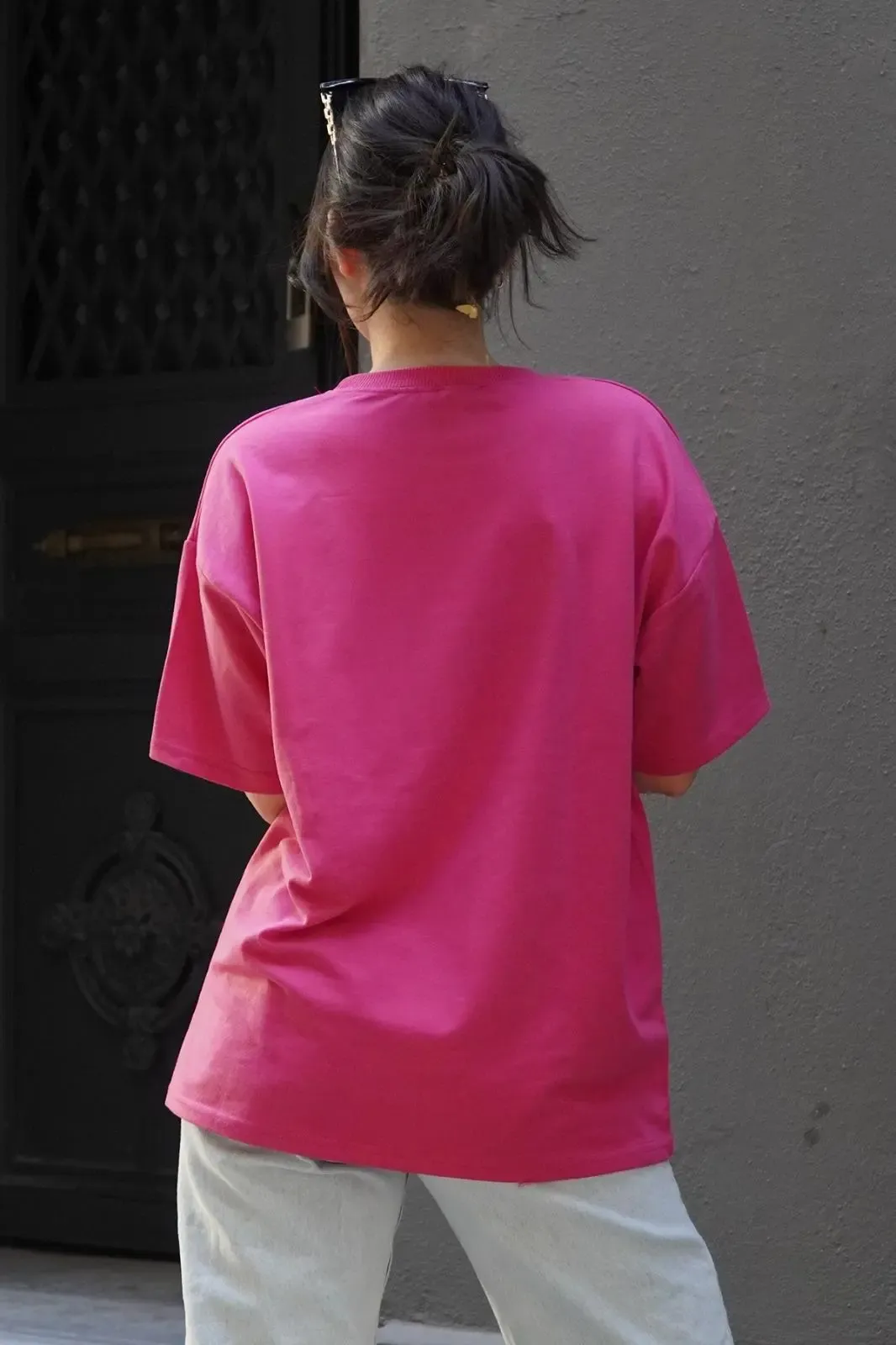 Baskılı Oversize T-Shirt-mıu1001-pmb