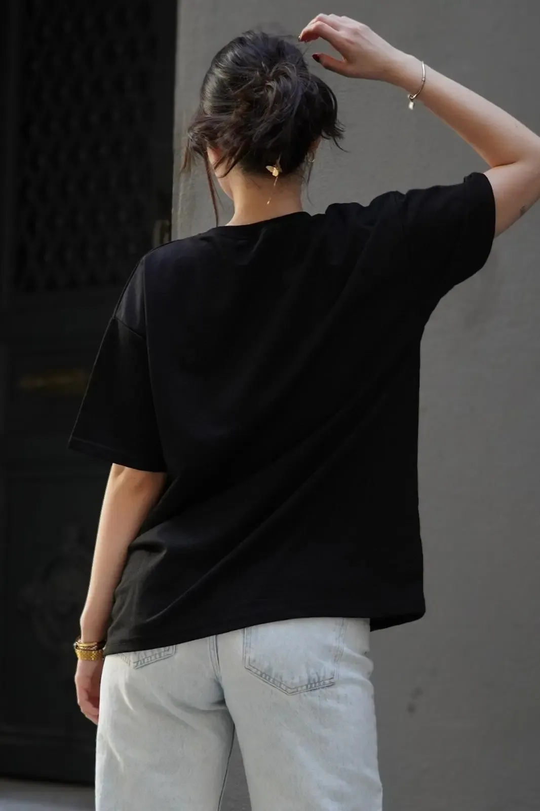 Baskılı Oversize T-Shirt-mıu1001-syh