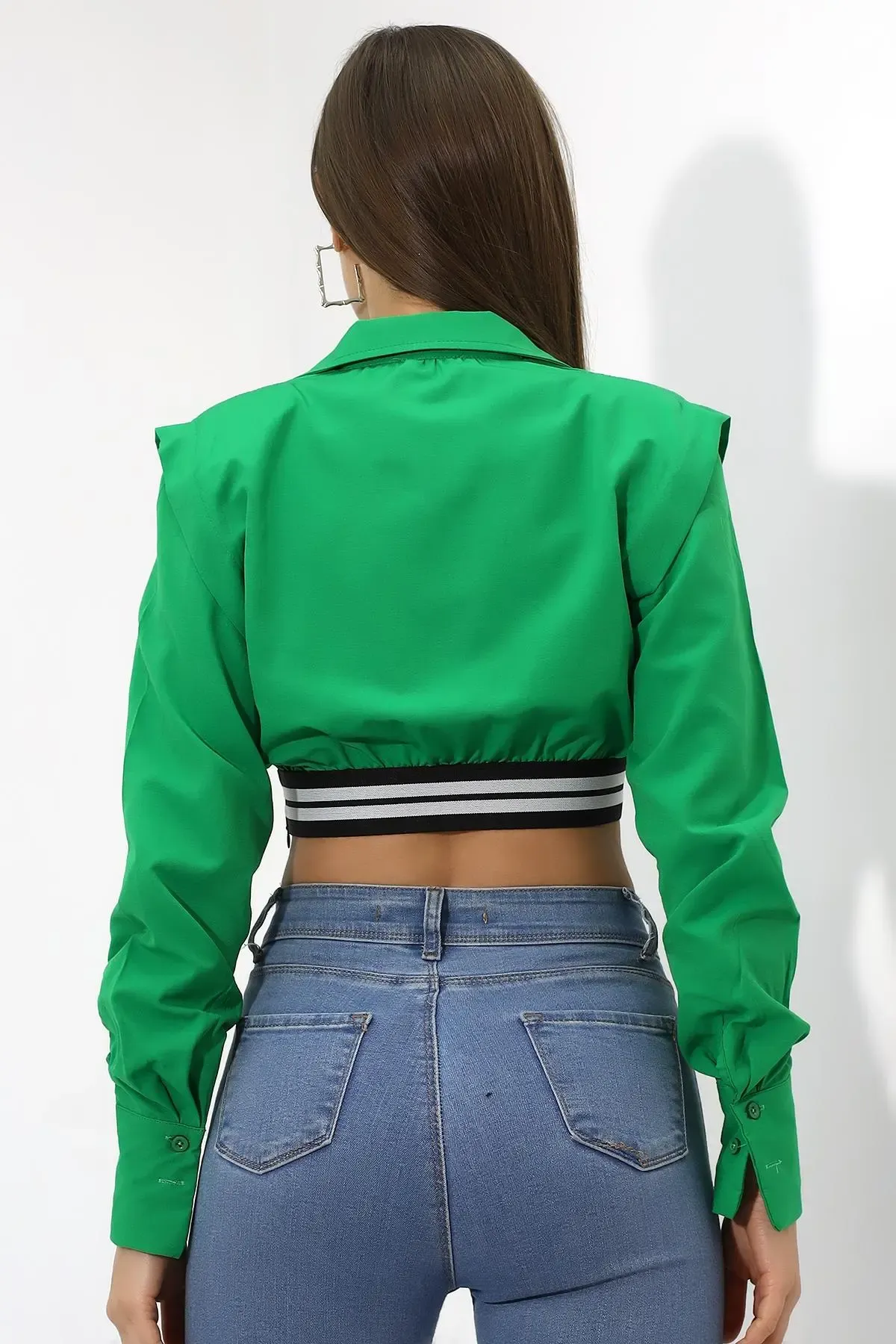 Crop Detaylı Poplin Gömlek-urtgmlk5-ysl