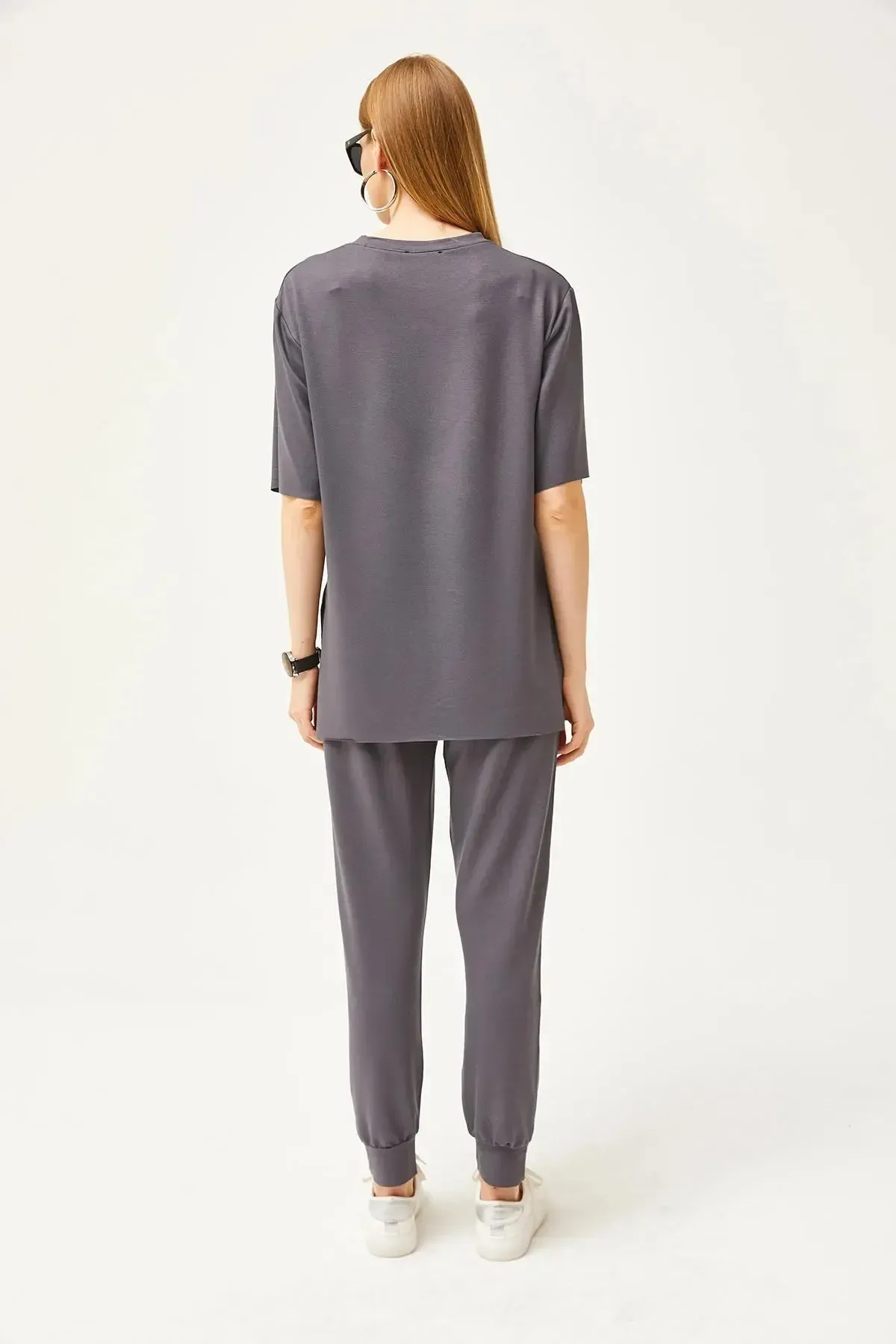 Dökümlü Modal Kumaş Alt Üst Takım-clntkm99-gr