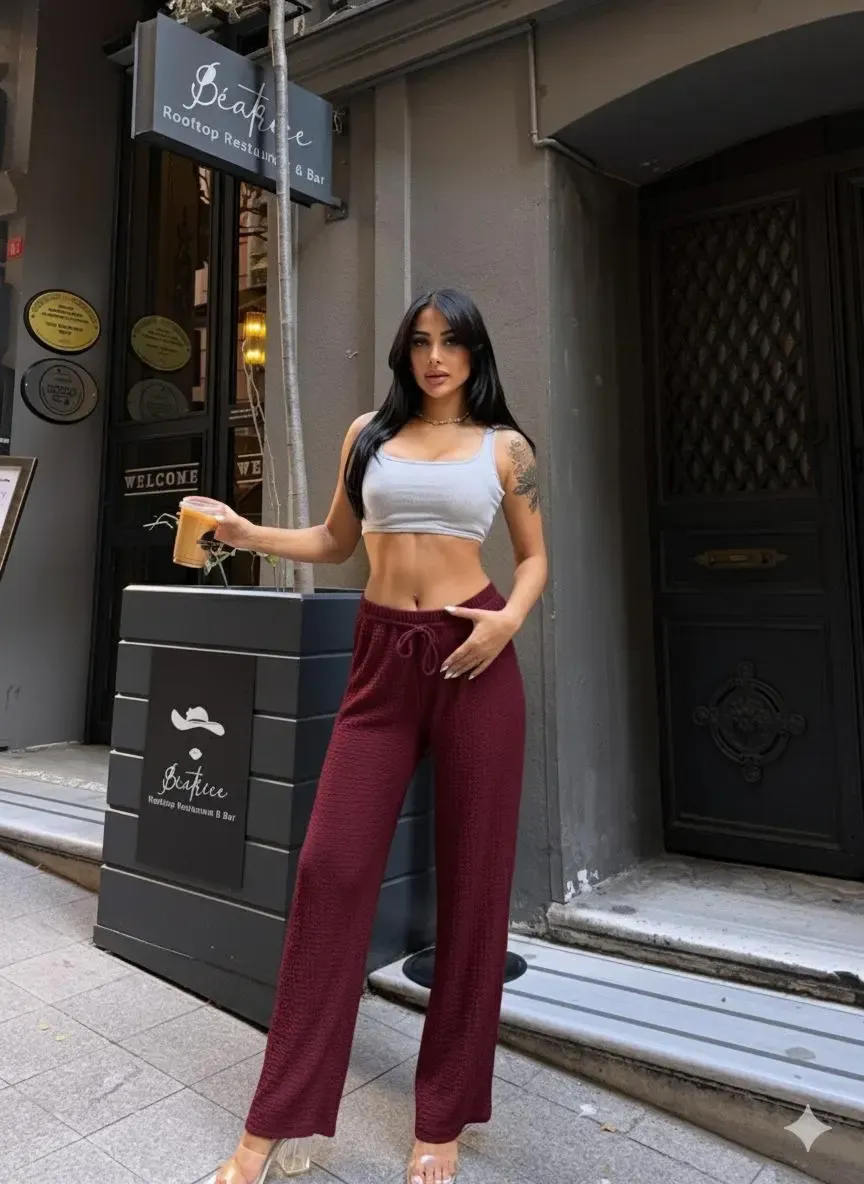 Gofre Bol Paça Pantalon Bordo-gfr1001-brd
