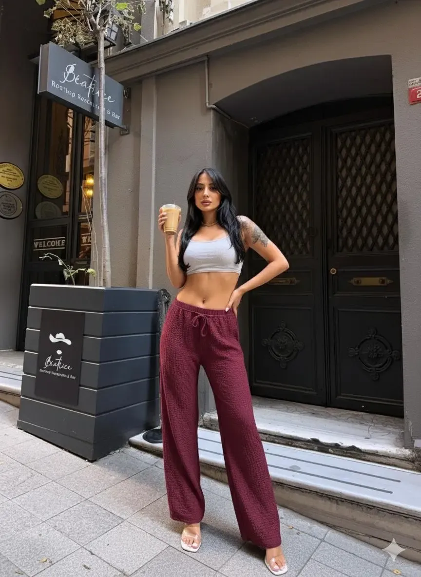 Gofre Bol Paça Pantalon Bordo-gfr1001-brd