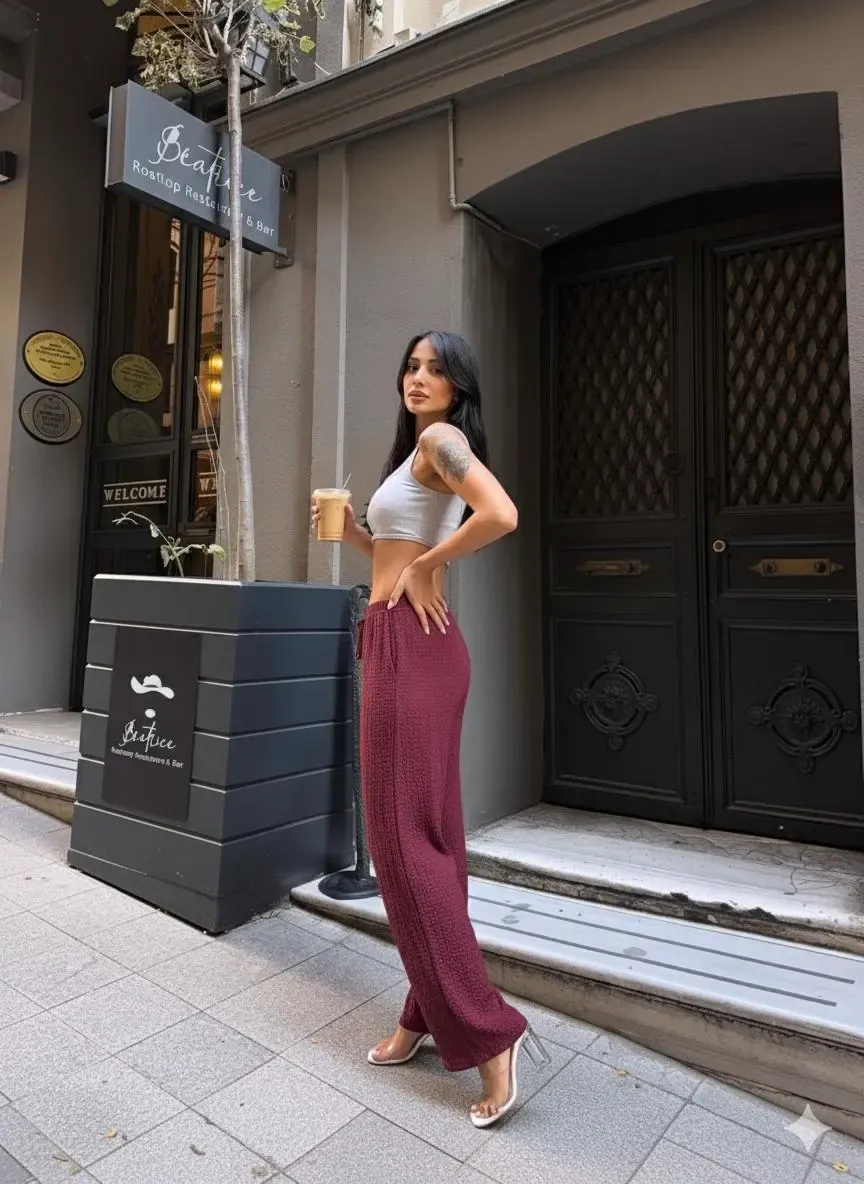 Gofre Bol Paça Pantalon Bordo-gfr1001-brd