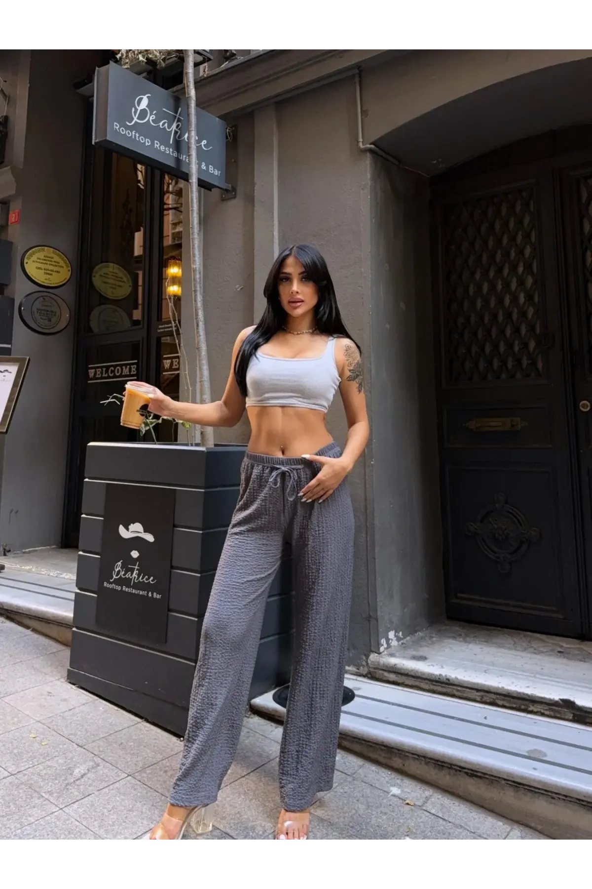 Gofre Bol Paça Pantalon Gri-gfr1001-gr