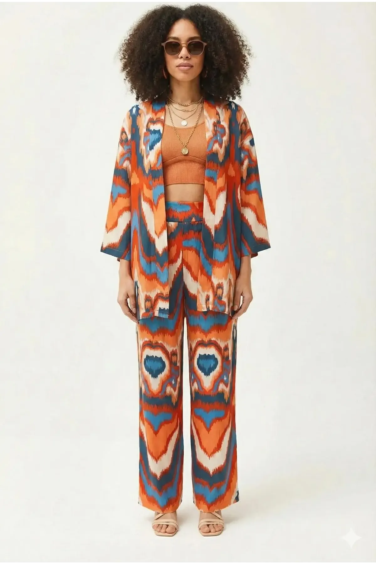 Kimono Pantalon Alt Üst Cepli Takım-lkr101-tr
