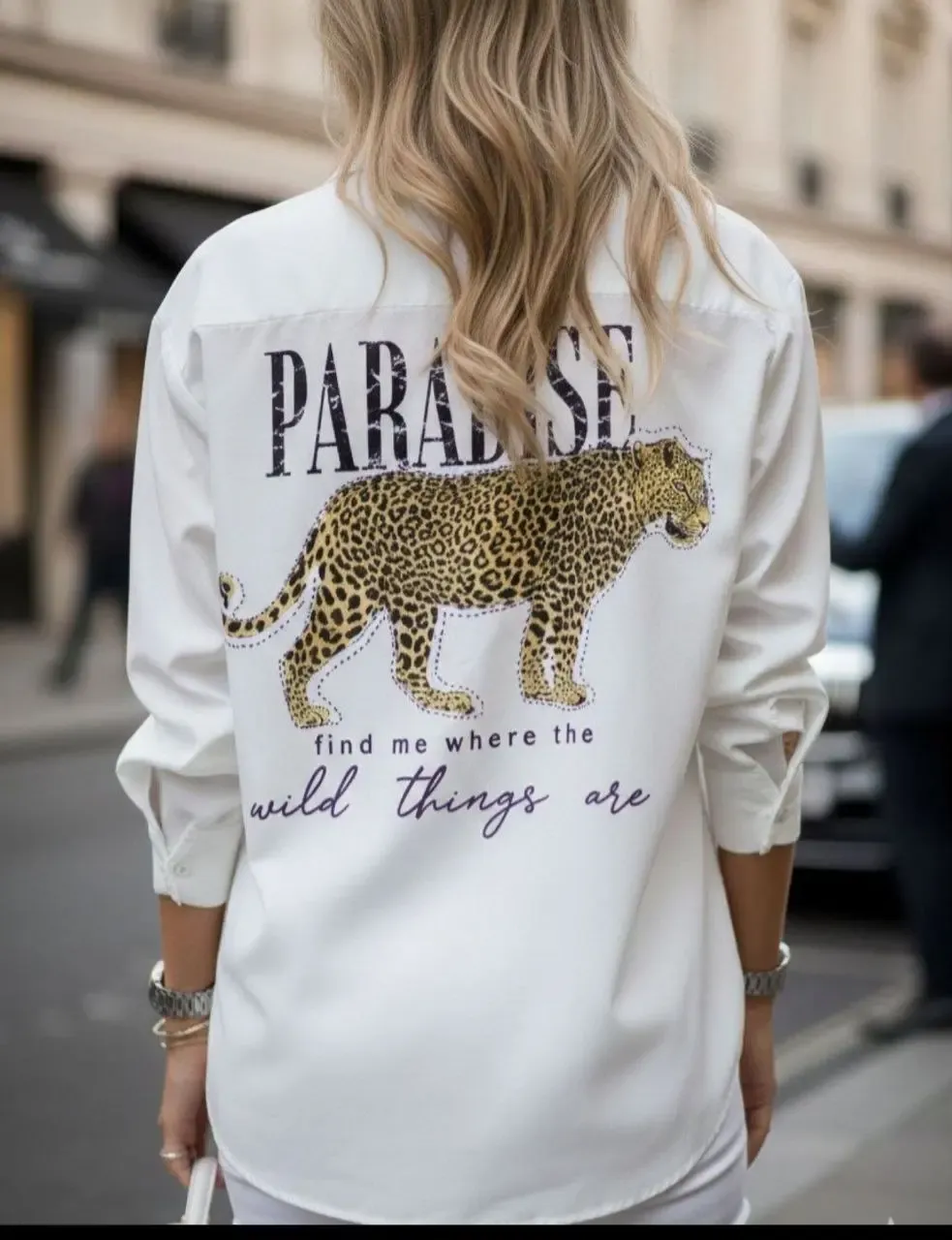 Paradise Baskılı Taşlı Gömlek