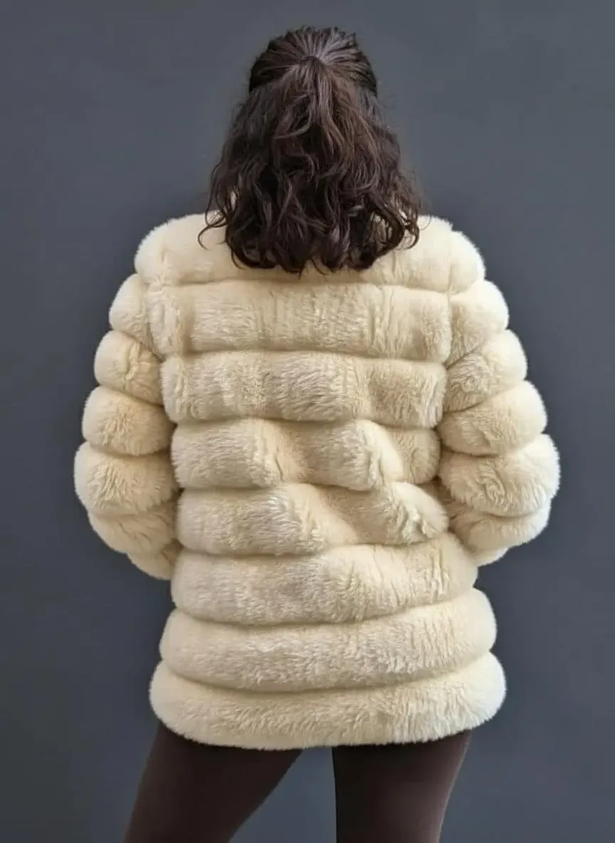 Peluş Suni Kürk Ceket-krk-1001-bkrm