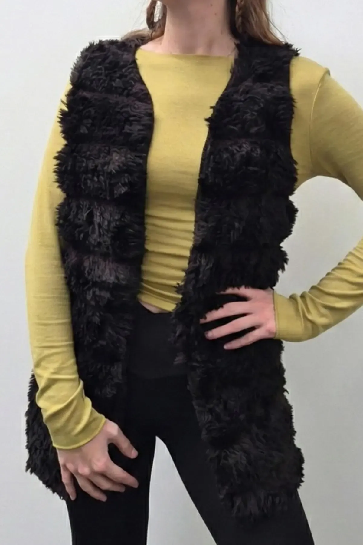 Peluş Suni Kürk Yelek-krkylk-110-khv