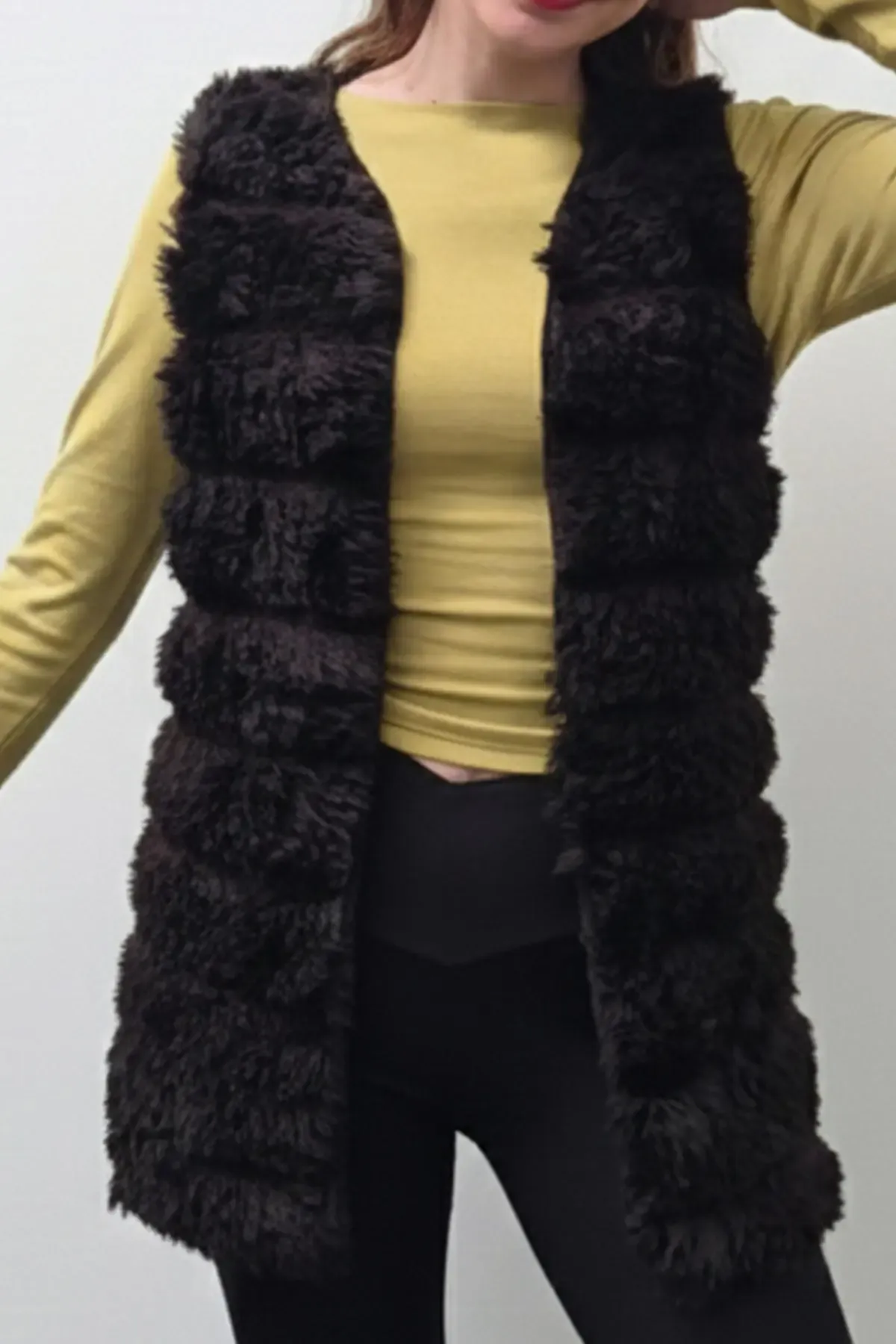 Peluş Suni Kürk Yelek-krkylk-110-khv