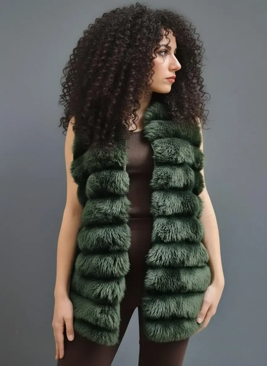 Peluş Suni Kürk Yelek-krkylk-110-ylpz